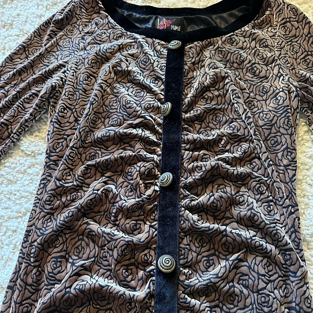 Taupe rose velvet dress - Picture 4 of 6